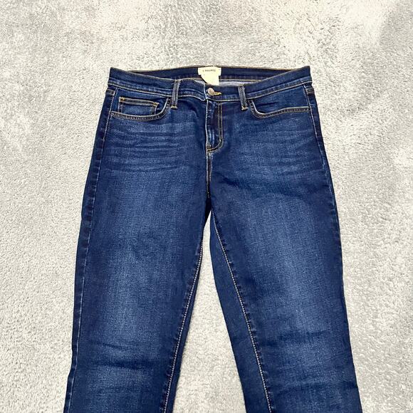 Lagence Jeans Womens 30 (33x29) Slim Ankle Mid Rise Stretch Blue Denim Pants - Picture 2 of 10